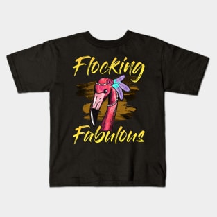 Cute & Funny Flocking Fabulous Flamingo Kids T-Shirt